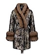  :? Jacquard coat with asymmetric sable collar