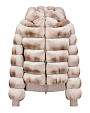  :? Hooded chinchilla bomber jacket